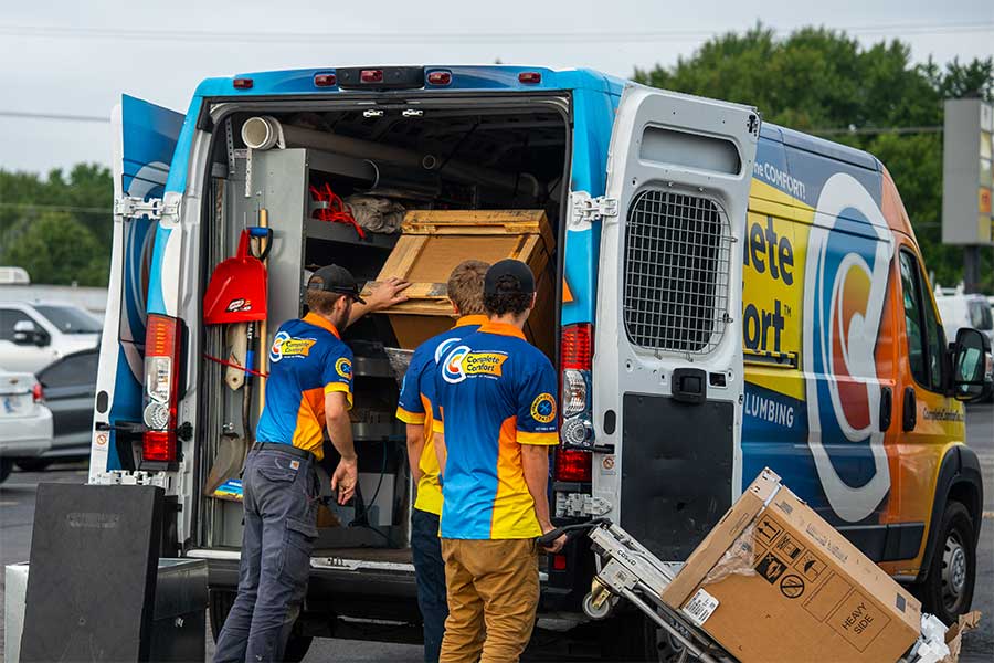 Complete Comfort Team Unloading Van