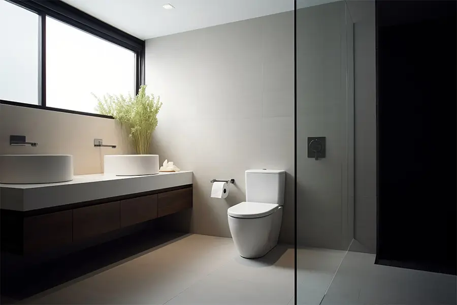 Modern bathroom with a toilet