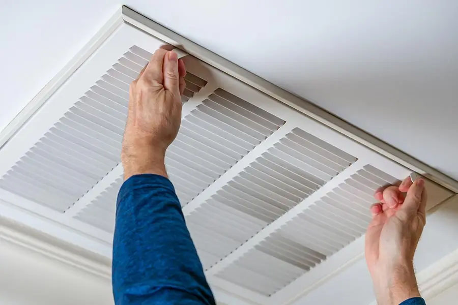Opening vent to access air filter